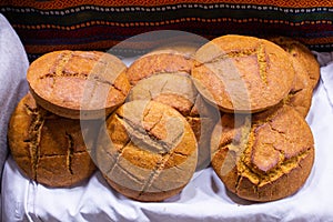 Corn bread freshly made of corn flour