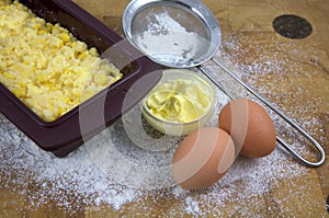 Corn bread ready for the oven
