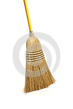 Corn broom on white background