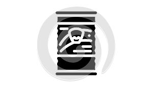 corn canned food glyph icon animation