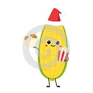 Corn cartoon vector. Cute vegetable vector character isolated on white.