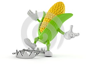 Corn character with bear trap