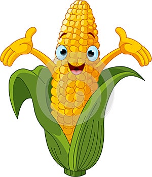 Corn Character Presenting Something photo