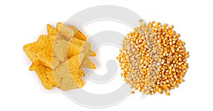 Corn Chips, Nachos Chips, Maize Snack, Corn Crisps or Totopos