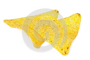 corn chips nachos isolated on white background