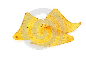 corn chips nachos isolated on white background