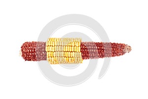 Corn cob half hulled