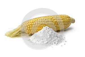 Corn on the cob and a heap of corn starch