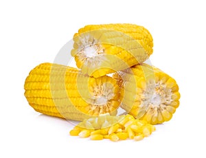 Corn on the cob isolated on white