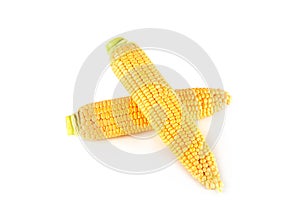 Corn cob isolated on white background