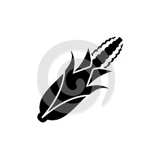 Corn cob vector icon line solid black. EPS 10..... Vegetable flat illustration.. Farm market product. Vegetarian food... Fresh