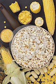 Corn and corn products, top view