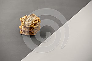 Corn crackers isolated on grey background