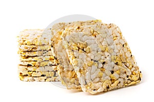 Corn crackers on a white background