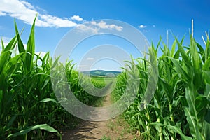 corn crops field for bioethanol production