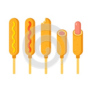 Corn dog illustration set