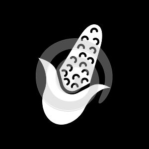 Corn ear dark mode glyph icon