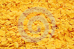 Corn-flakes background and texture. Top view. cornflake cereal b