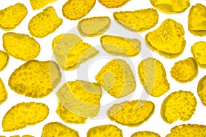 Corn flakes food ingredient background isolated on a white