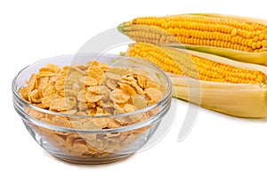 Corn flakes in a plate