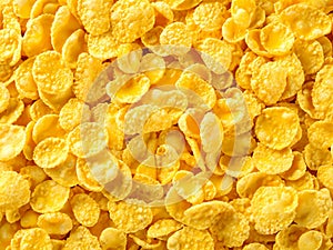 corn flakes with raisins. top view