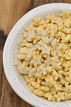 Corn flakes in white bowl