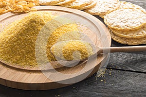 Corn flour and products from it