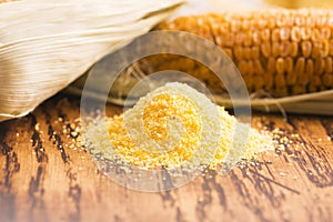 Corn groats and seeds