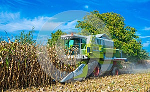 Corn harvesting machines used for harvesting_Baden Baden_Southern Germany