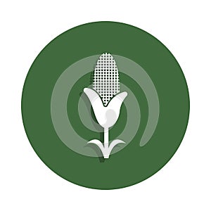 corn icon in badge style. One of Farm collection icon can be used for UI, UX