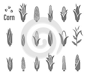 Corn icons. Vector illustration.