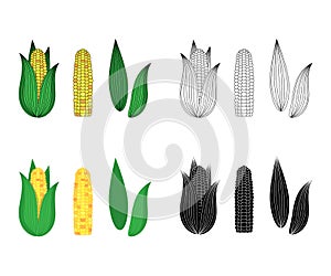 Corn icons. Vector illustration for design and web