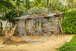 Corn Island, Nicaragua, May 5, 2017: old wooden hut