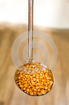 Corn in a laddle