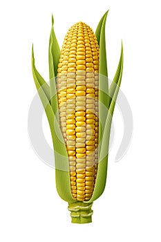 Corn leaf isolated on white background