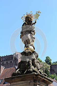 Corn Market Madonna in Heidelberg, Germany
