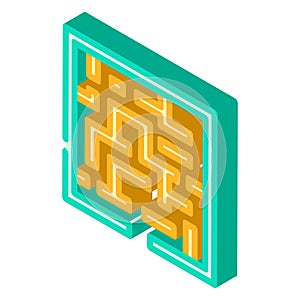 corn maze autumn season isometric icon vector illustration