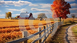 corn midwest farm in fall