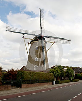 Corn mill besides a road