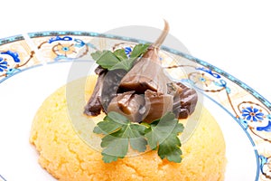 Corn Mush With Mushrooms