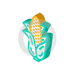 corn plant isometric icon vector illustration