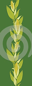 Corn plants vertical seamless pattern background
