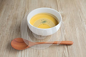 corn potage soup  on table