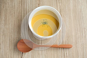 corn potage soup  on table