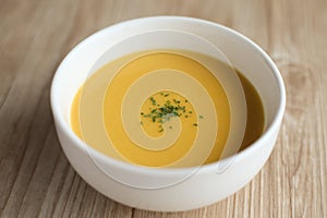 corn potage soup  on table