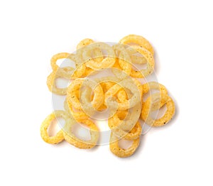 Corn Rings Isolated, Puffs with Spices