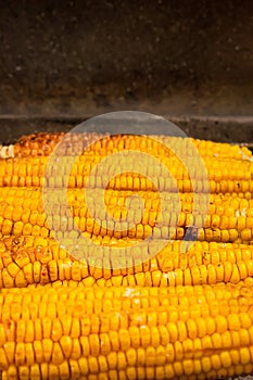 Corn with salt on BBQ