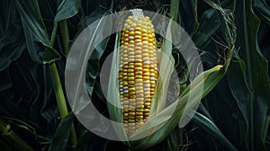 The Corn on Stalk.AI generated image