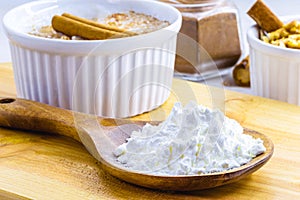 Corn starch is the flour made from corn used in cooking or for the preparation of creams, as a thickener