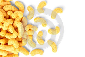 Corn sticks isolated on white.